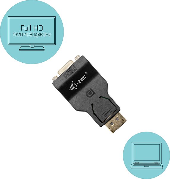 Adapter I-TEC Videoadapter DisplayPort zu VGA Mermale/Technologie