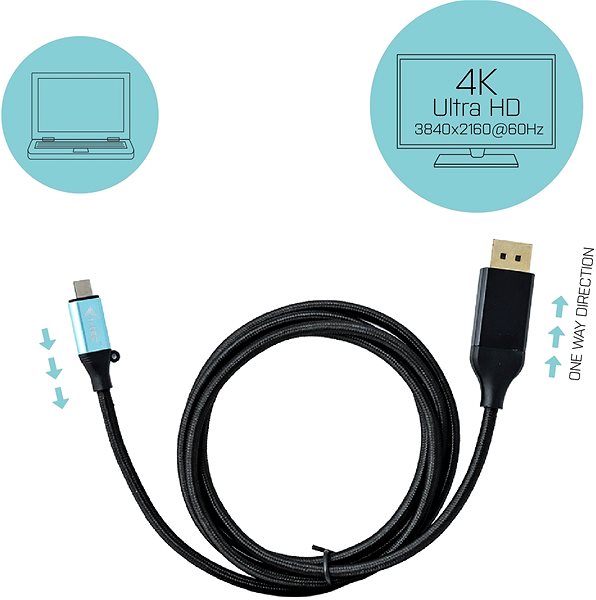 Videokabel I-TEC USB-C DisplayPort Cable Adapter 4K/60 Hz Mermale/Technologie