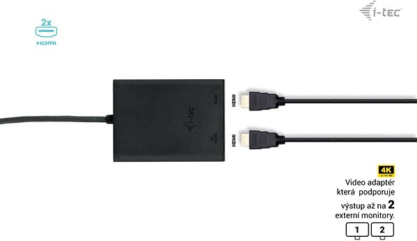 Átalakító i-tec USB-C Dual 4K/60Hz (single 8K / 30Hz) HDMI Video Adapter ...