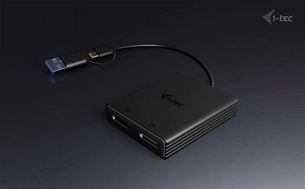 Redukcia i-tec USB-A/USB-C Dual 4K DP Video Adaptér ...