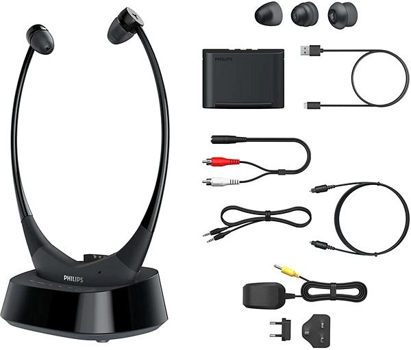 Vezeték nélküli fül-/fejhallgató Philips TAE8005 fekete Csomag tartalma