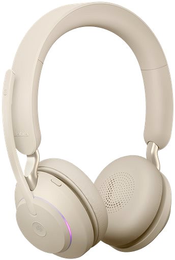 Wireless Headphones Jabra Evolve2 65 MS Stereo USB-A Beige Lateral view