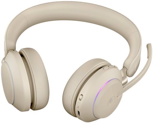 Wireless Headphones Jabra Evolve2 65 MS Stereo USB-A Beige Connectivity (ports)