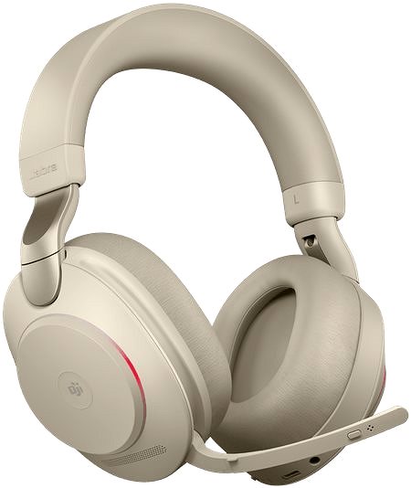 Wireless Headphones Jabra Evolve2 85 MS Stereo USB-C Stand Beige Lateral view