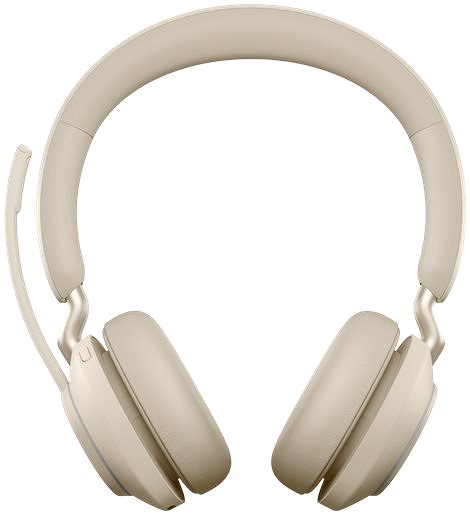 Wireless Headphones Jabra Evolve2 65 MS Stereo USB-C Stand Beige Screen