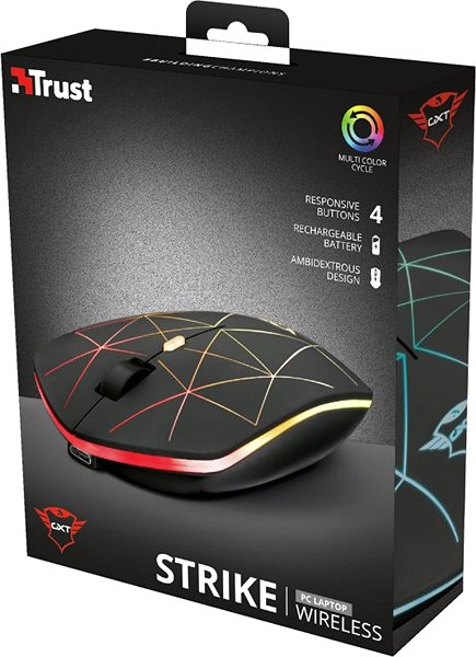 Maus TRUST GXT117 STRIKE WIRELESS MOUSE Verpackung/Box