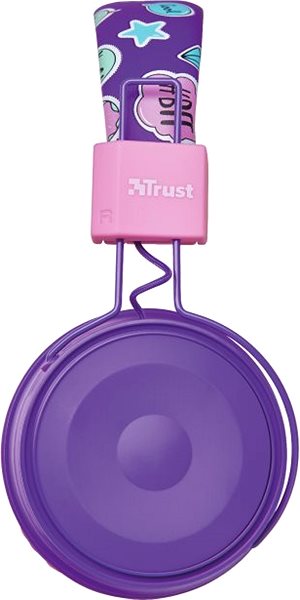Bezdrôtové slúchadlá Trust Comi Bluetooth Wireless Kids Headphones fialové Bočný pohľad