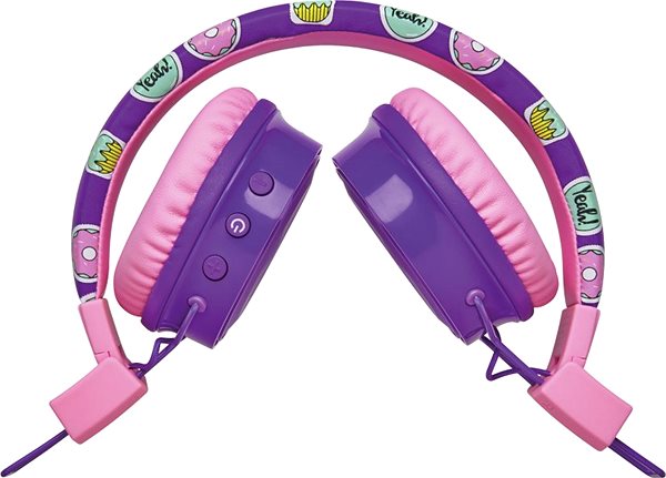 Kabellose Kopfhörer Trust Comi Bluetooth Wireless Kids Headphones lila Seitlicher Anblick