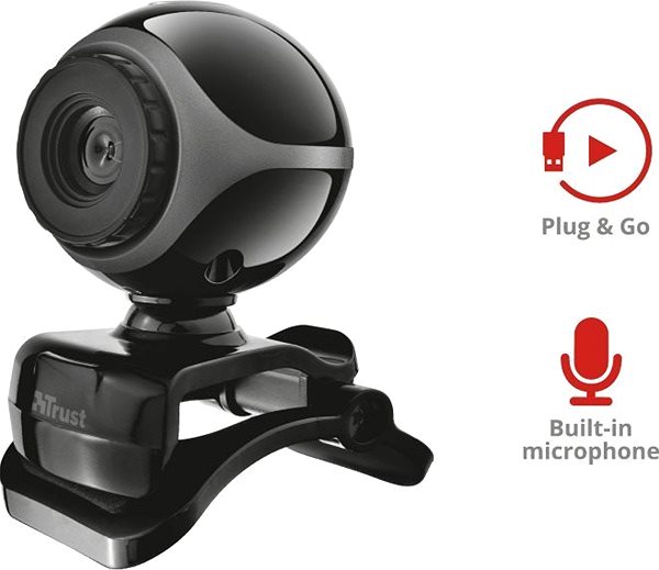 Webcam Trust Exis Webcam - Black and Silver Features/technology