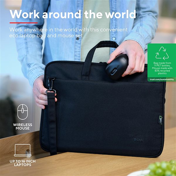 Taška na notebook Trust BOLOGNA Bag And Mouse Set Black - černá ...