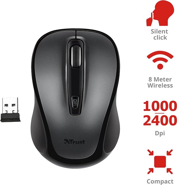 Egér Trust Siero Silent Click Wireless Mouse Jellemzők/technológia