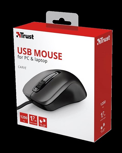Maus Trust Carve Wired Mouse Verpackung/Box