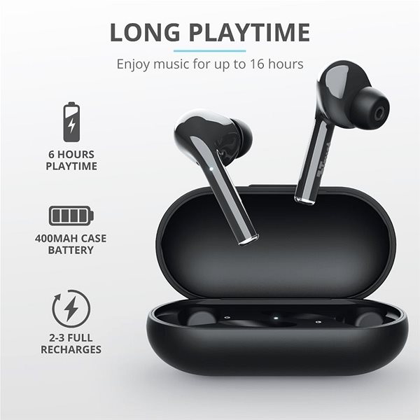 Kabellose Kopfhörer Trust Nika Touch Bluetooth Wireless Earphones schwarz Mermale/Technologie