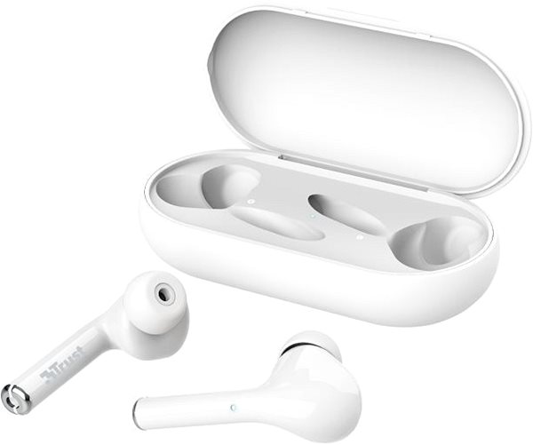 Wireless Headphones Trust Nika Touch Bluetooth Wireless Earphones, White Lateral view