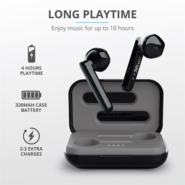 Vezeték nélküli fül-/fejhallgató Trust Primo Touch fekete Jellemzők/technológia