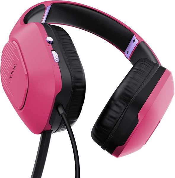 Herní sluchátka Trust GXT415P ZIROX HEADSET – růžová ...