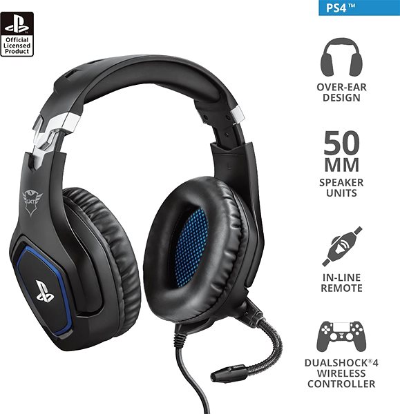 Gaming Headphones Trust GXT 488 Forze PS4 and PS5 Black Features/technology