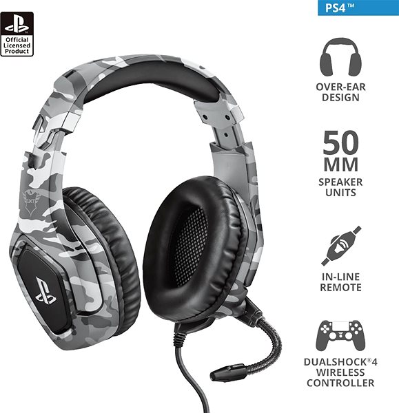 Gaming Headphones Trust GXT 488 Forze PS4 and PS5 Grey Features/technology