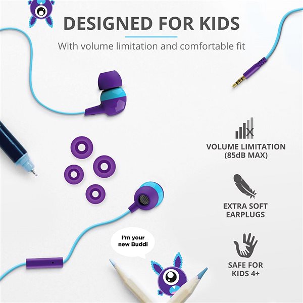 Headphones Trust BUDDI KIDS, Purple Accessory