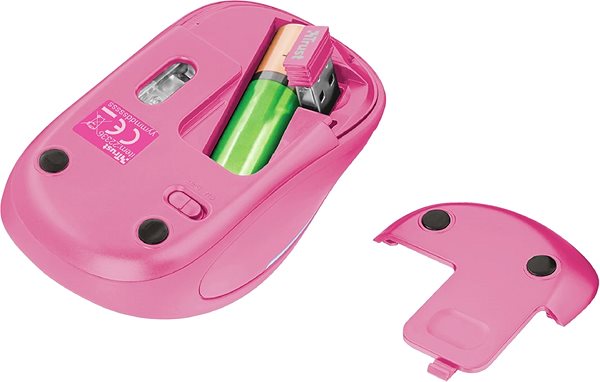 Egér Trust Yvi FX Wireless Mouse - pink Alulnézet