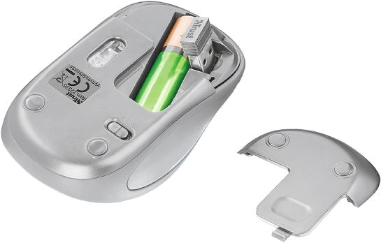 Maus Trust Yvi FX Wireless Mouse - weiss Bodenseite