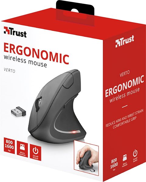 Egér Trust Verto Wireless Ergonomic Mouse Csomagolás/doboz