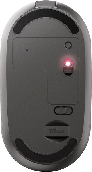 Maus TRUST Puck Wireless Mouse - schwarz Bodenseite
