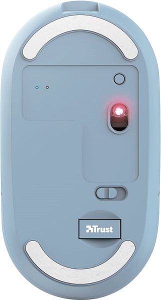 Maus Funkmaus TRUST Puck Wireless Mouse - blau Bodenseite