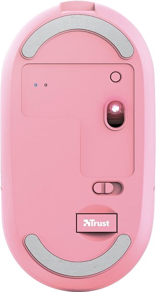 Egér TRUST Puck Wireless Mouse, rózsaszín Alulnézet