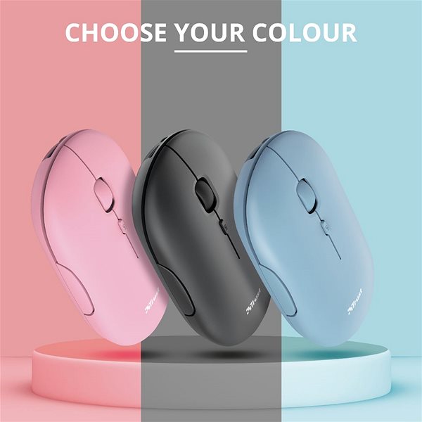 Egér TRUST Puck Wireless Mouse, rózsaszín Lifestyle