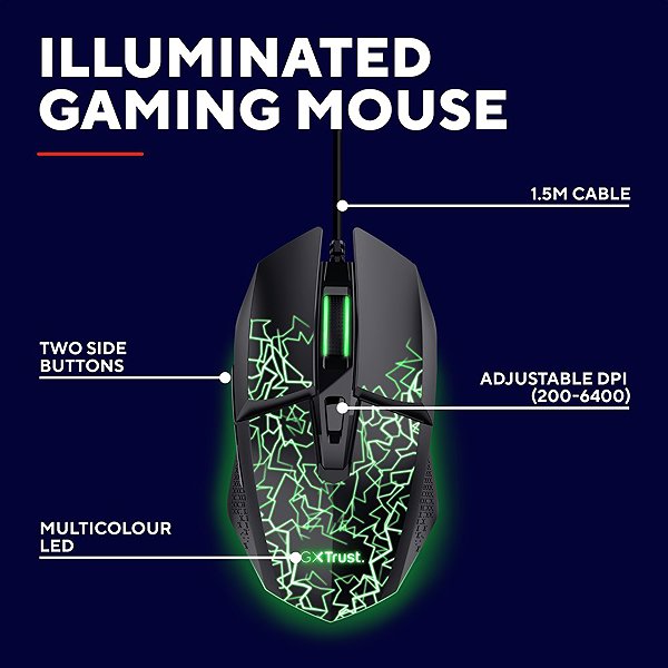 Gaming Mouse Trust GXT113 FELOX LED ...