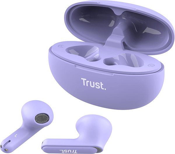 Bezdrôtové slúchadlá Trust YAVI ENC ECO FRIENDLY earphones fialová ...
