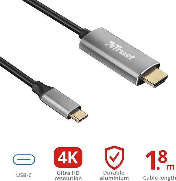 Datenkabel TRUST CALYX USB ZU HDMI CABLE Anschlussmöglichkeiten (Ports)