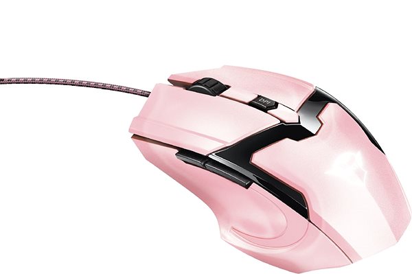Gamer egér Trust GXT 101P Gav Optical Gaming Mouse - pink Oldalnézet