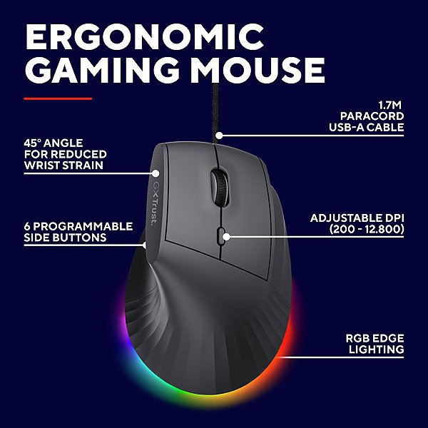 Gaming Mouse Trust GXT145 REXXA Ergonomic Gaming Mouse ...
