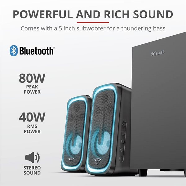Speakers Trust GXT635 Rumax RGB BT 2.1 Speaker Set Features/technology