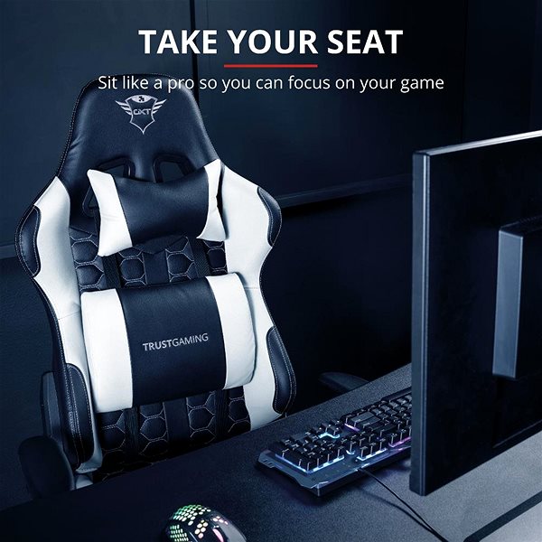 Gaming Chair Trust GXT708W Resto Chair, White Lifestyle