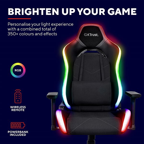Gamer szék Trust GXT 719 Ruya RGB Gaming Chair Black ...