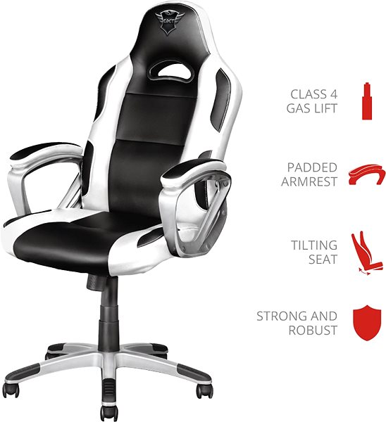 Gaming Chair Trust GXT 705W Ryon White Features/technology