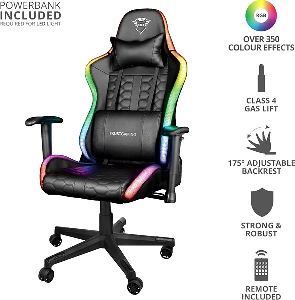Gaming Chair Trust GXT 716 Rizza RGB LED Gaming Chair Features/technology