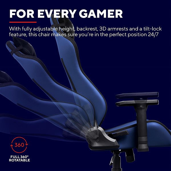 Herná stolička Trust GXT714B RUYA ECO Gaming chair, modrá ...