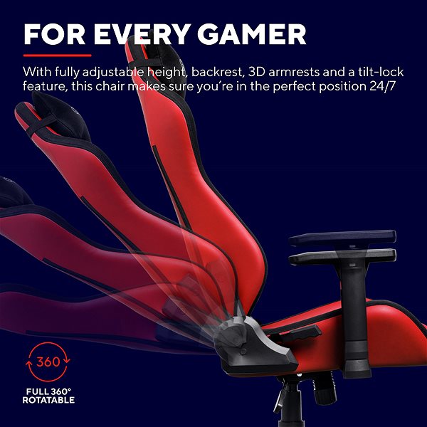 Gamer szék Trust GXT714R RUYA ECO Gaming Chair, piros ...