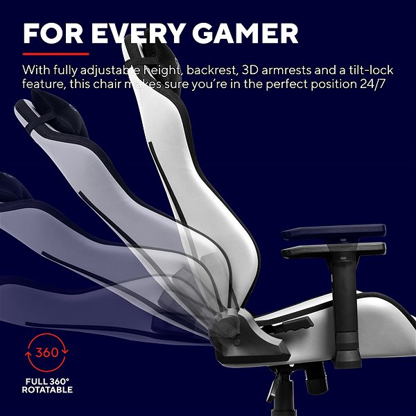 Gamer szék Trust GXT714W RUYA ECO Gaming Chair, fehér ...