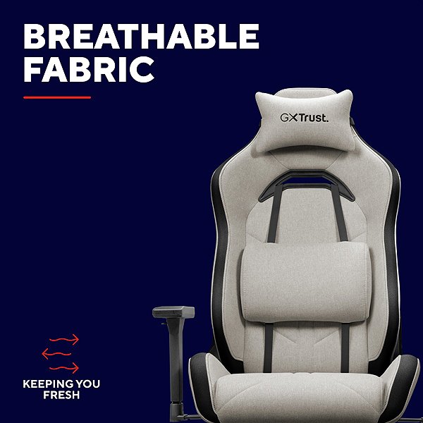 Trust GXT723B RUYA Premium Fabric Gaming Chair Beige.