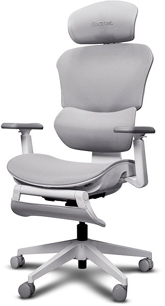 Gaming Chair Trust GXT725W RIVARA Mesh Gaming Chair WHITE/GREY ...
