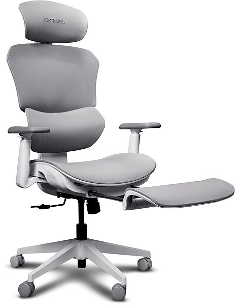 Gaming Chair Trust GXT725W RIVARA Mesh Gaming Chair WHITE/GREY ...