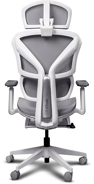 Gaming Chair Trust GXT725W RIVARA Mesh Gaming Chair WHITE/GREY ...