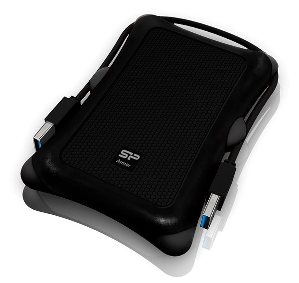 External Hard Drive Silicon Power Armor A30 1TB All-black Lateral view