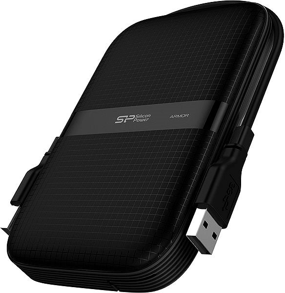 External Hard Drive Silicon Power Armor A60 1TB All-Black Lateral view