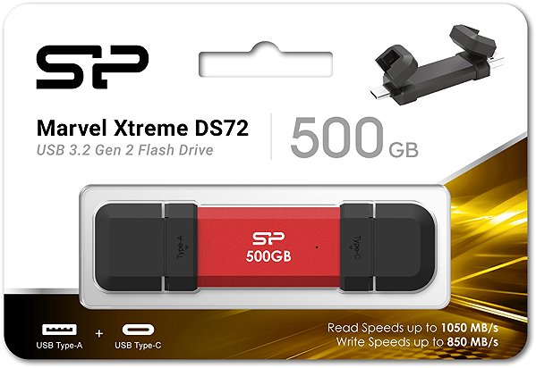 USB Stick Silicon Power DS72 500GB, rot ...